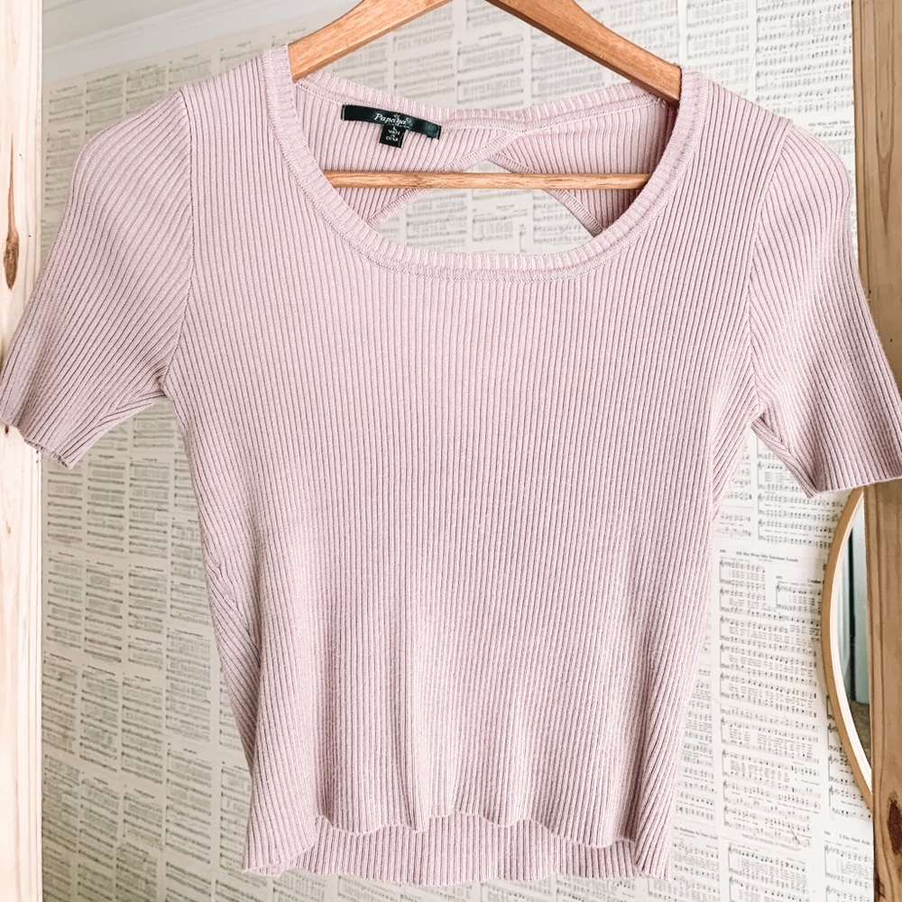 pink crop top
